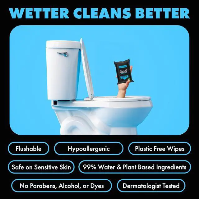 Alt view image 2 of 6 - DUDE Wipes Unscented Adult Flushable Travel Wipes for Camping, 18 Count