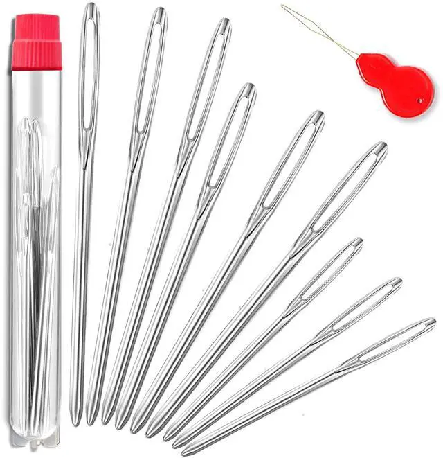 Main image of ORRDICE Large-Eye Blunt Needles, Stainless Steel, 9 Pieces for Yarn Knitting, Sewing, Crafting, Weaving, Stringing, Crochet Projects