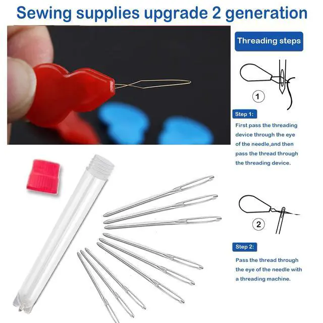 Alt view image 4 of 6 - ORRDICE Large-Eye Blunt Needles, Stainless Steel, 9 Pieces for Yarn Knitting, Sewing, Crafting, Weaving, Stringing, Crochet Projects