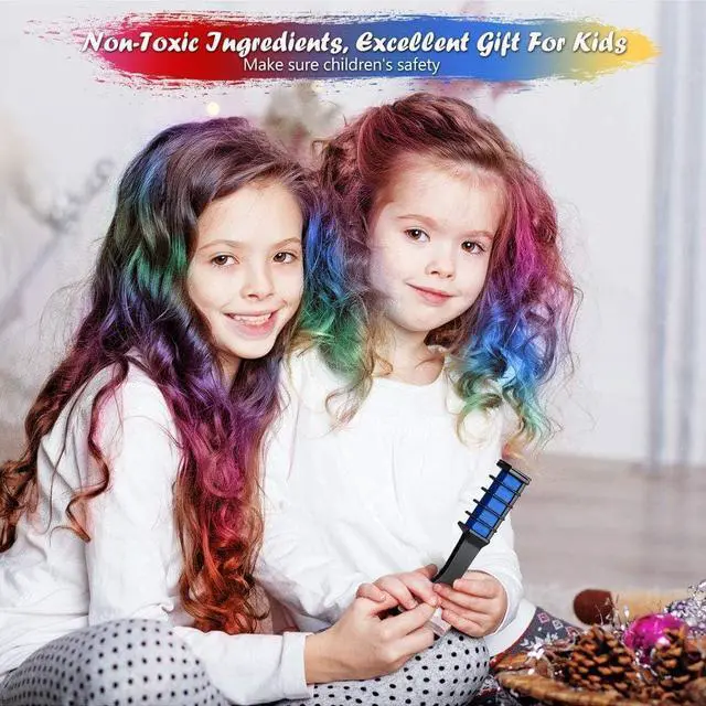 Alt view image 5 of 7 - LAWOHO 6 Colors Temporary Hair Dye Marker Comb Gifts for Girls, Kids, Adults, Halloween, Christmas, Birthday Party, Cosplay