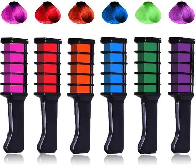 Alt view image 7 of 7 - LAWOHO 6 Colors Temporary Hair Dye Marker Comb Gifts for Girls, Kids, Adults, Halloween, Christmas, Birthday Party, Cosplay