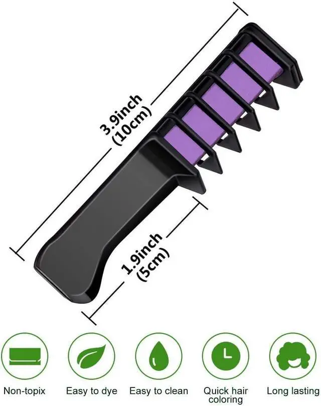 Alt view image 6 of 7 - LAWOHO 6 Colors Temporary Hair Dye Marker Comb Gifts for Girls, Kids, Adults, Halloween, Christmas, Birthday Party, Cosplay