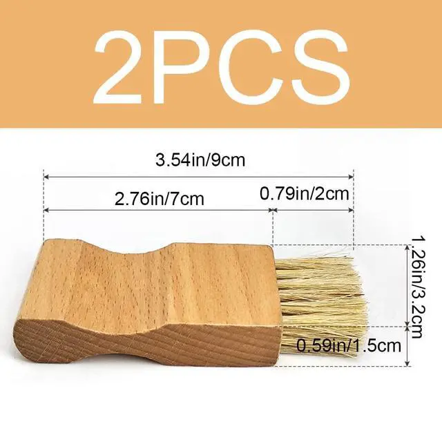 Alt view image 6 of 7 - 2 Pcs Wooden Handle Shoe Polish Applicator Brushes for Leather Boots, Shoes, Bags
