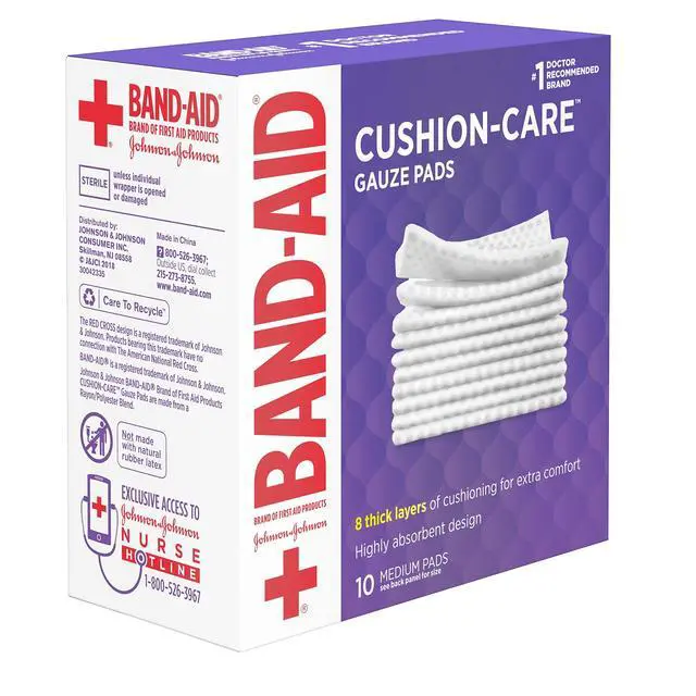 Alt view image 5 of 6 - BAND-AID Cushion-Care Gauze Pads, 3in x 3in, 10 Count