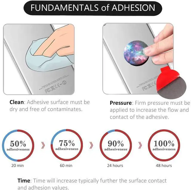 Alt view image 6 of 6 - AZXYI Very High Bond Double Sided Sticker Tapes, 9 Pack 1.4 Inch Adhesive Replacement for Phone Collapsible Grip & Stand Base