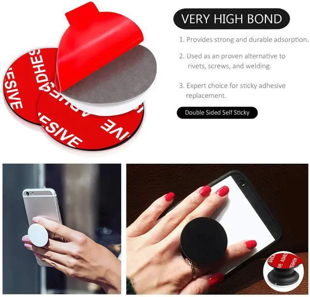 Alt view image 5 of 6 - AZXYI Very High Bond Double Sided Sticker Tapes, 9 Pack 1.4 Inch Adhesive Replacement for Phone Collapsible Grip & Stand Base