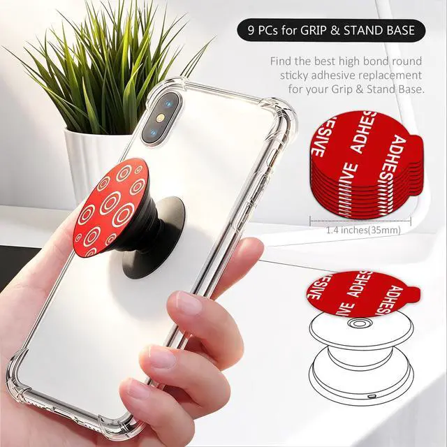 Alt view image 3 of 6 - AZXYI Very High Bond Double Sided Sticker Tapes, 9 Pack 1.4 Inch Adhesive Replacement for Phone Collapsible Grip & Stand Base