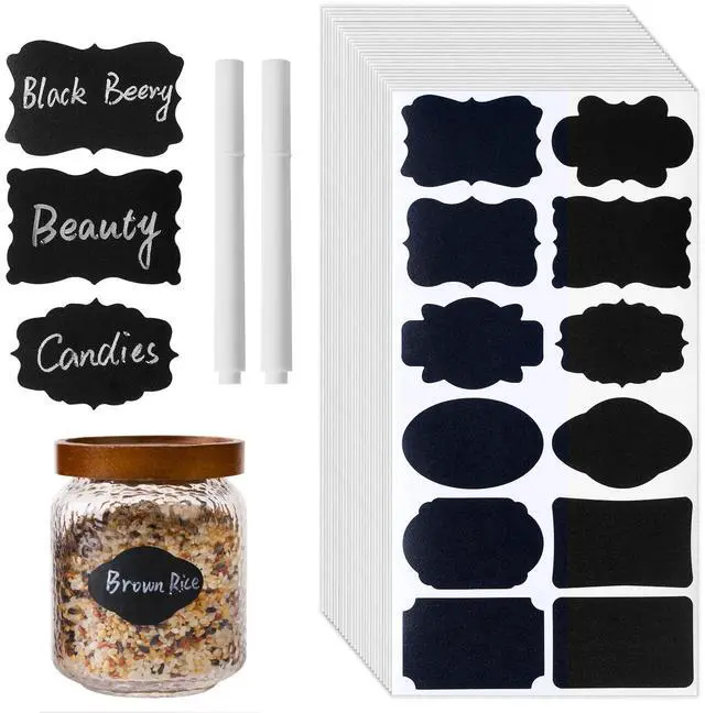 Main image of Homrelaxy 360 Pcs Chalkboard Labels Stickers for Glass Jars, 2.1"x1.4"