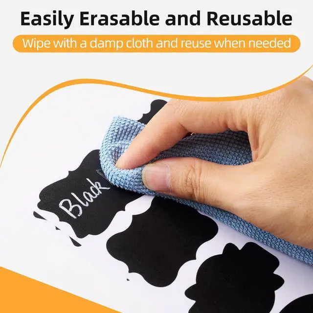 Alt view image 3 of 7 - Homrelaxy 360 Pcs Chalkboard Labels Stickers for Glass Jars, 2.1"x1.4"
