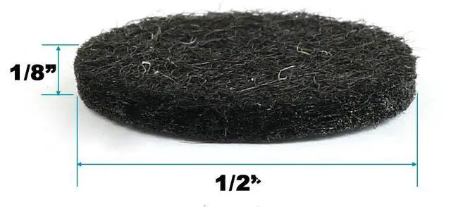 Alt view image 3 of 5 - 1/2" Diameter 1/8" Thick Round Black Self Adhesive Felt Bumpers (48 Pack)