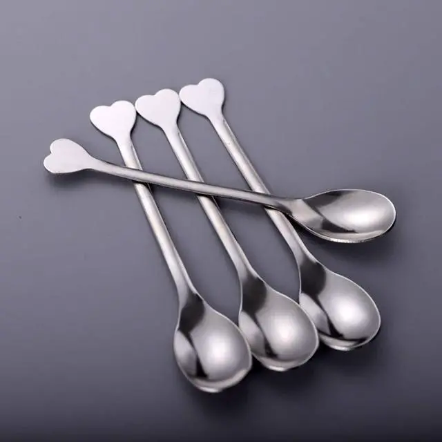 Alt view image 7 of 7 - Stainless Steel Mini Dessert Spoons Set of 10, Demitasse Espresso Coffee Spoons Heart-Shaped Handle 4.5-Inch, for Dessert Tea Appetizer