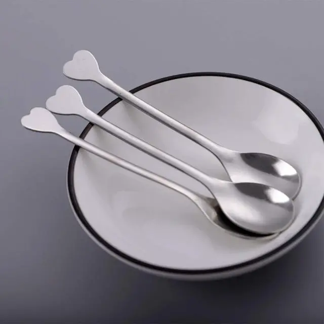 Alt view image 3 of 7 - Stainless Steel Mini Dessert Spoons Set of 10, Demitasse Espresso Coffee Spoons Heart-Shaped Handle 4.5-Inch, for Dessert Tea Appetizer