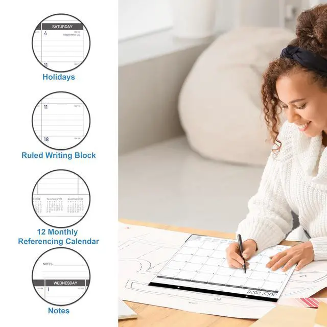 Alt view image 4 of 7 - 2027 Desk/Wall Calendar, Jul 2026 - Dec 2027, 14.6" x 11.5"