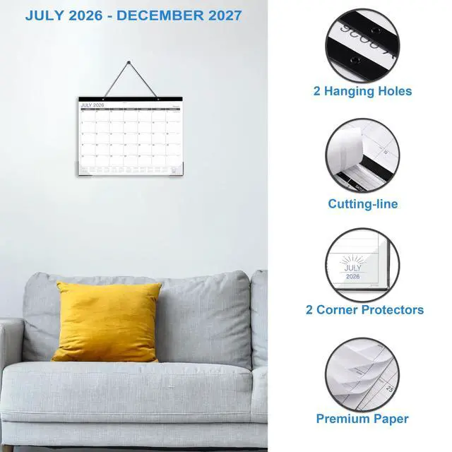 Alt view image 7 of 7 - 2027 Desk/Wall Calendar, Jul 2026 - Dec 2027, 14.6" x 11.5"