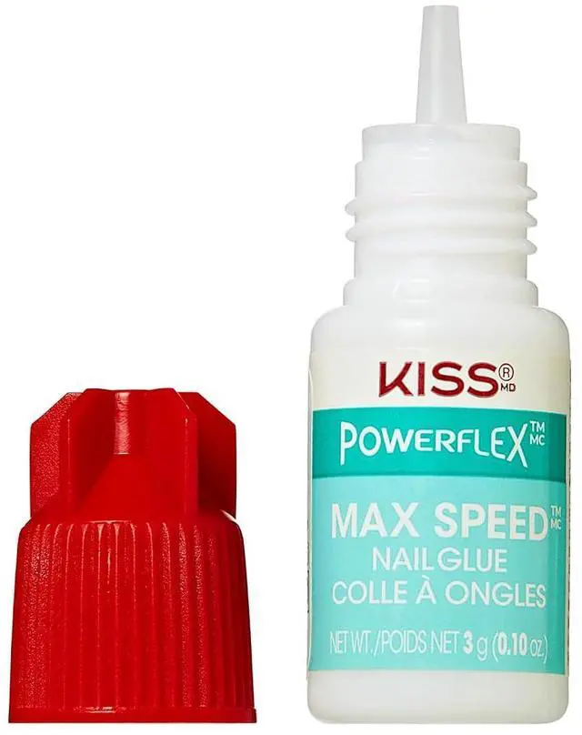 Alt view image 2 of 6 - Kiss PowerFlex Maximum Speed Nail Glue Fast Drying Adhesive for Glue-On Nails and Repairs with Nozzle Tip Applicator, Ideal for Tips and Wraps, Net Wt 0.10oz (3g)