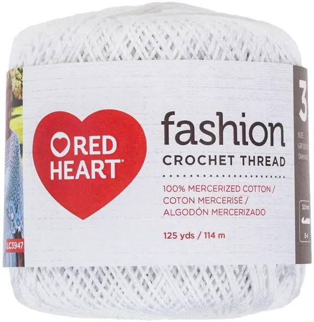 Main image of Red Heart Fashion Size 3 Crochet Thread, Cotton, White, Single