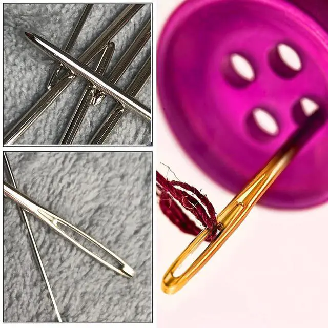 Alt view image 5 of 7 - 19 PCS Knitting Needles Set, Large Eye Blunt Metal Yarn Needles, Darning and Bent Tapestry Needles for Crocheting