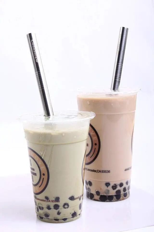 Alt view image 3 of 6 - CocoStraw Stainless Steel Extra Wide 2 Point End Boba Straw 1/2" x 9.5" for Tapioca Pearl Bubble Tea