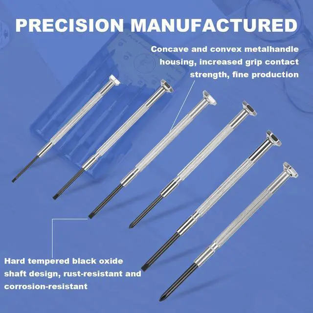Alt view image 5 of 7 - Soodeei 6-Piece Mini Screwdriver Set with Flathead and Philips Bits for Watch, Toys, Computer, Jewelry, Repair
