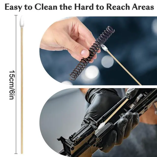 Alt view image 3 of 6 - 200 Count 6-Inch Pointed Cotton Swabs for Gun Cleaning