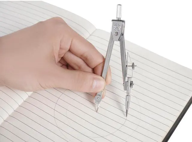 Alt view image 6 of 6 - Compass and Protractor Set, Silver - Geometry Math Tool