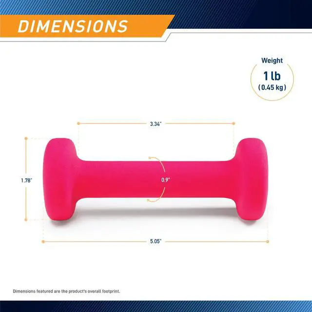 Alt view image 5 of 5 - Marcy Colored Neoprene Dumbbell Hand Weights for Home Gym, Single