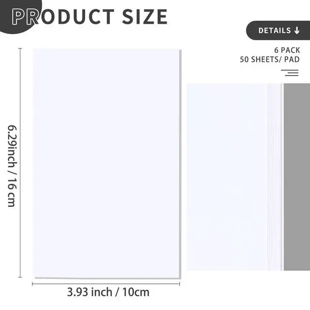 Alt view image 2 of 6 - QiCheng 4x6 Note Pads, 50 Sheets, Pack of 6, Blank Scratch Pads for Writing