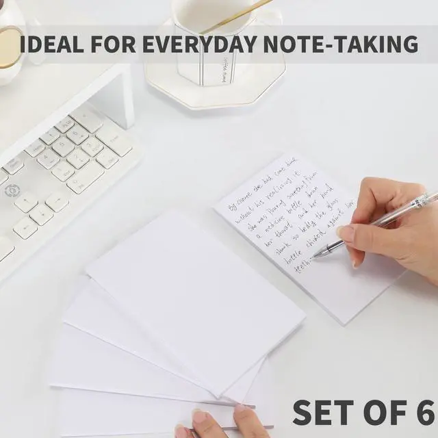 Alt view image 4 of 6 - QiCheng 4x6 Note Pads, 50 Sheets, Pack of 6, Blank Scratch Pads for Writing