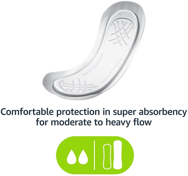 Alt view image 7 of 7 - Amazon Basics Maxi Pads for Periods, Thick, Super Absorbency, Unscented, 48 Count, 1 Pack