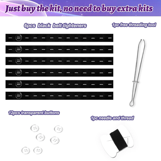 Alt view image 2 of 7 - 6 Pack Jeans Button Waist Tightener Adjuster for Loose Pants Women Men Children