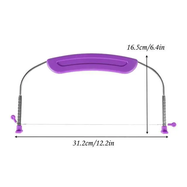 Alt view image 3 of 6 - Adjustable Cake Leveler Slicer Cutter, 9 Different Heights, Premium Food Grade Stainless Steel Double Wires, Purple