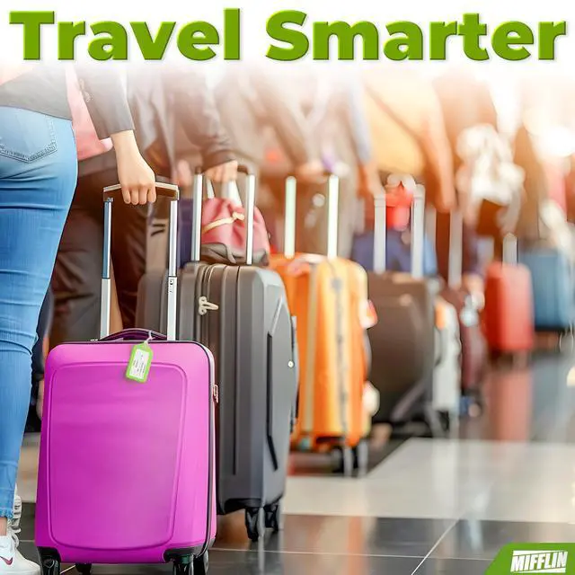 Alt view image 6 of 6 - Mifflin-USA Luggage Tags Assorted 6 Pack, Baggage Tags, Suitcase Tags Bulk