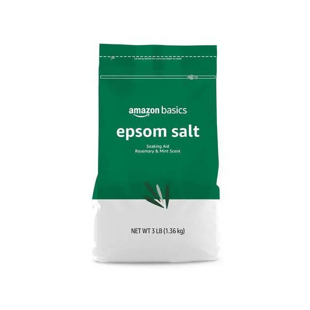 Main image of Amazon Basics Epsom Salt Soaking Aid, 3 Pound (Pack of 1), Soothing Rosemary & Mint Scent