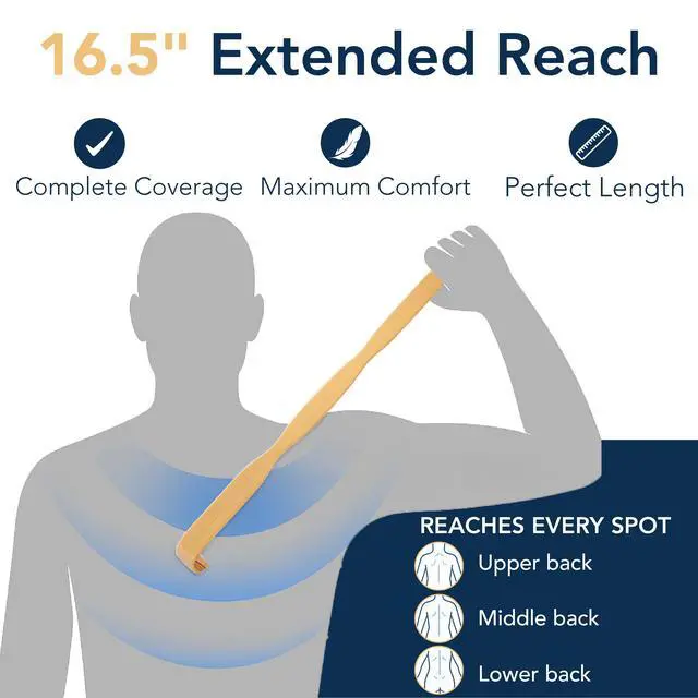 Alt view image 2 of 7 - Slick Bamboo Back Scratcher, 16.5in, 2-Pack, Long Handle