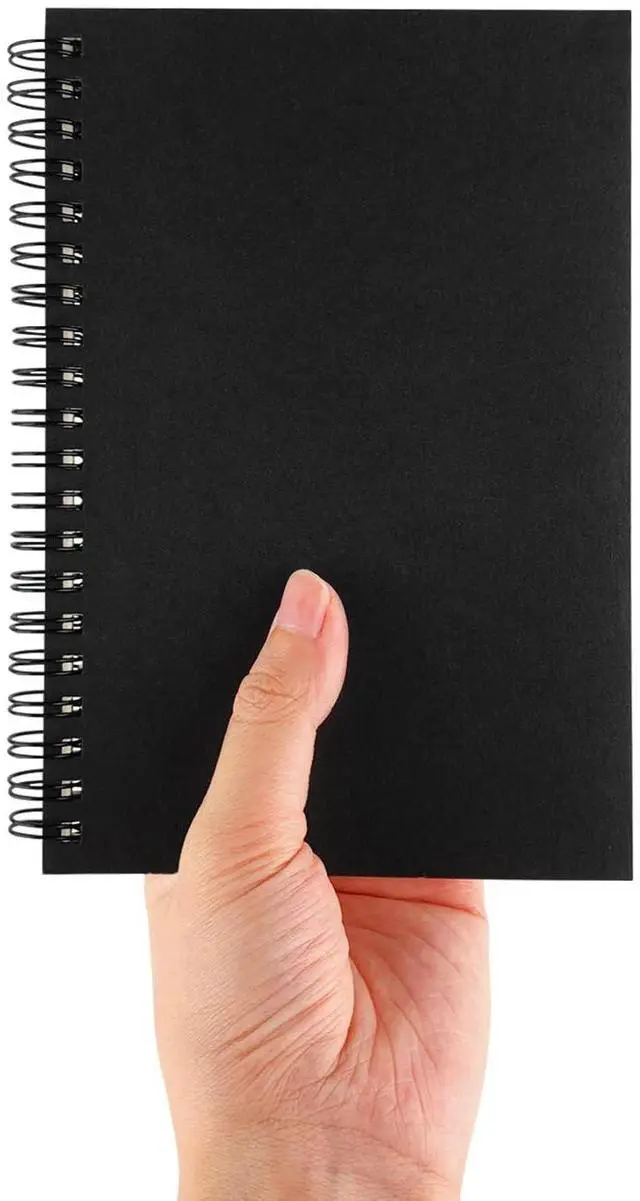 Main image of DSTELIN Blank Spiral Notebook, Soft Cover, Sketch Book, 100 Pages/50 Sheets, 7.5" x 5.1", Black, 1-Pack