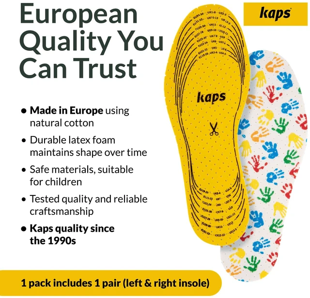 Alt view image 3 of 6 - Kids Insoles Cut to Fit - Breathable Shoe Inserts for Children & Toddlers, up to 23cm/9in - Kaps Arieto