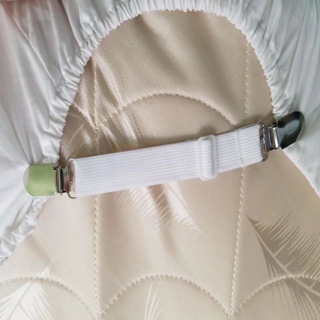 Alt view image 2 of 6 - 4 Pcs Adjustable Elastic Bed Sheet Clips Straps, Mattress Grippers Holder