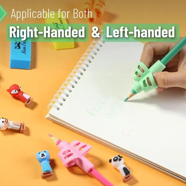 Alt view image 4 of 7 - Mr. Pen Pencil Grips for Kids Handwriting, 4 Pack with 4 Clips, Colorful