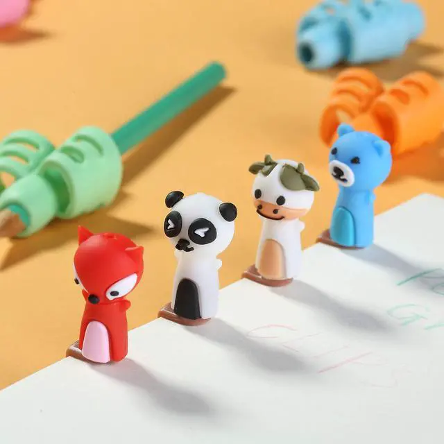Alt view image 6 of 7 - Mr. Pen Pencil Grips for Kids Handwriting, 4 Pack with 4 Clips, Colorful
