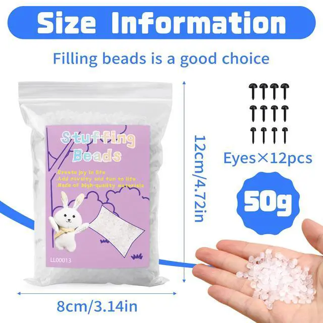 Alt view image 4 of 6 - FTEVEN 50g/1.76oz Poly Pellets Weighted Stuffing Beads