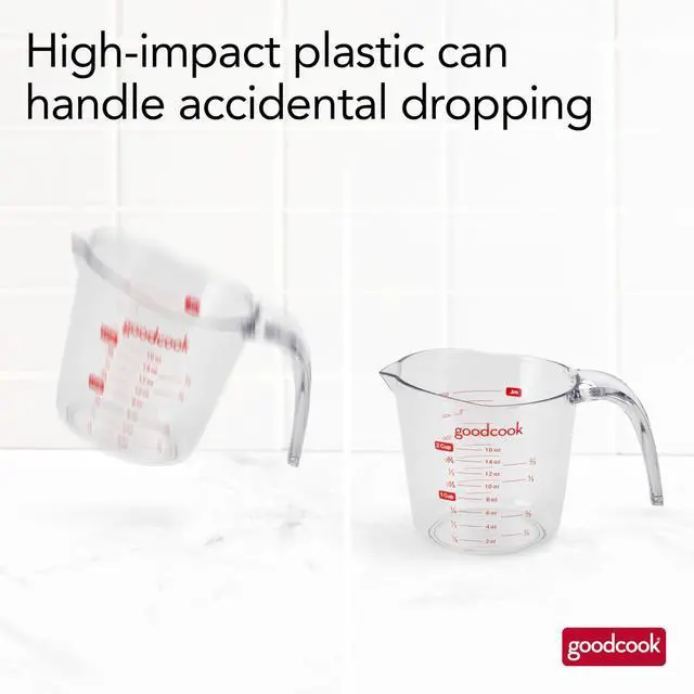 Alt view image 4 of 6 - GoodCook Everyday 2-Cup Liquid Measuring Cup with Ounces and Milliliters Markings, Tapered Pour Spout, Easy-to-Read Lines, Comfortable Handle, Clear