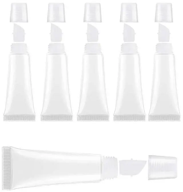 Main image of Quacc 6 PCS Empty Lip Gloss Tubes 8ml Clear Soft Mini Cosmetic Containers Refillable Lip Balm Squeeze Tube for DIY Makeup Travel Toiletries