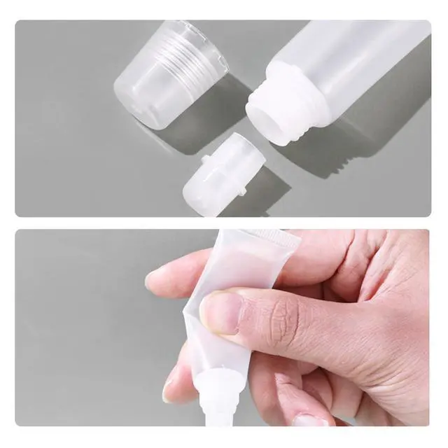 Alt view image 6 of 7 - Quacc 6 PCS Empty Lip Gloss Tubes 8ml Clear Soft Mini Cosmetic Containers Refillable Lip Balm Squeeze Tube for DIY Makeup Travel Toiletries
