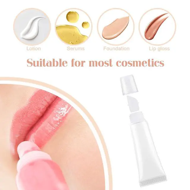 Alt view image 7 of 7 - Quacc 6 PCS Empty Lip Gloss Tubes 8ml Clear Soft Mini Cosmetic Containers Refillable Lip Balm Squeeze Tube for DIY Makeup Travel Toiletries