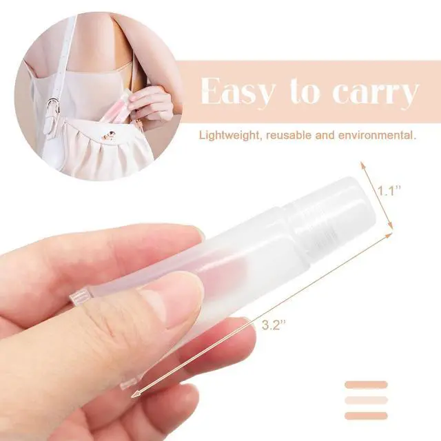 Alt view image 3 of 7 - Quacc 6 PCS Empty Lip Gloss Tubes 8ml Clear Soft Mini Cosmetic Containers Refillable Lip Balm Squeeze Tube for DIY Makeup Travel Toiletries