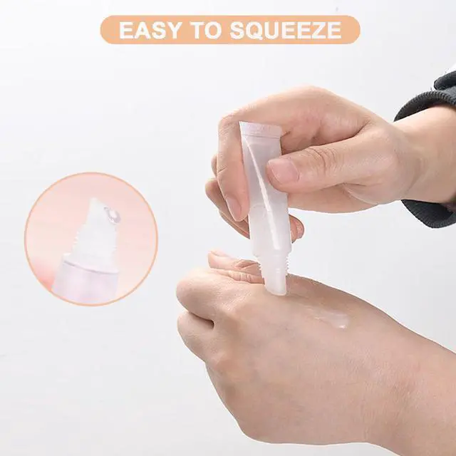 Alt view image 2 of 7 - Quacc 6 PCS Empty Lip Gloss Tubes 8ml Clear Soft Mini Cosmetic Containers Refillable Lip Balm Squeeze Tube for DIY Makeup Travel Toiletries