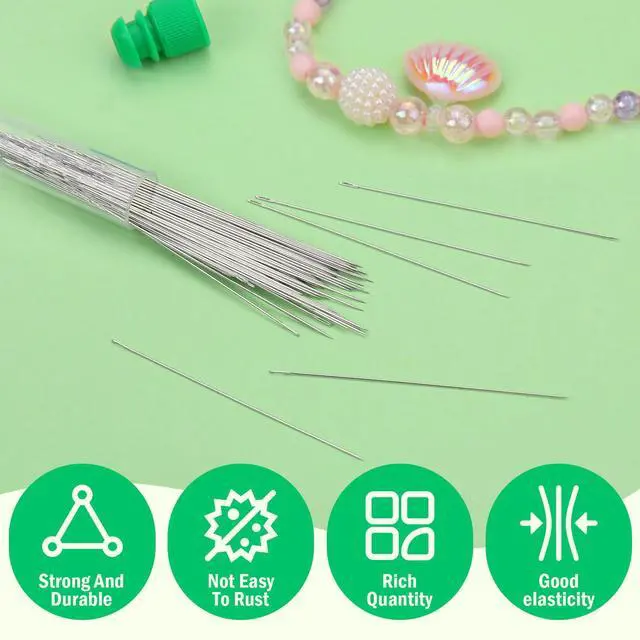 Alt view image 6 of 6 - UOOU 150 Pcs Beading Needles Size 10-0.45mm for Jewelry Making