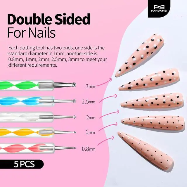 Alt view image 4 of 6 - FANDAMEI Nail Art Kit with Nail Stand, Nail Holder, Nail Brushes, Nail Dotting Tool, and Nail Palette