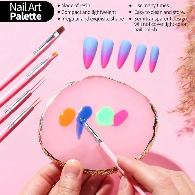 Alt view image 6 of 6 - FANDAMEI Nail Art Kit with Nail Stand, Nail Holder, Nail Brushes, Nail Dotting Tool, and Nail Palette