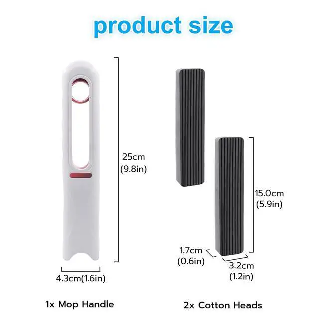 Alt view image 6 of 6 - ANISKEBBR Compact Handheld Wet/Dry Multi-Purpose Mini Sponge Cleaning Mop, 2 Sponge Heads